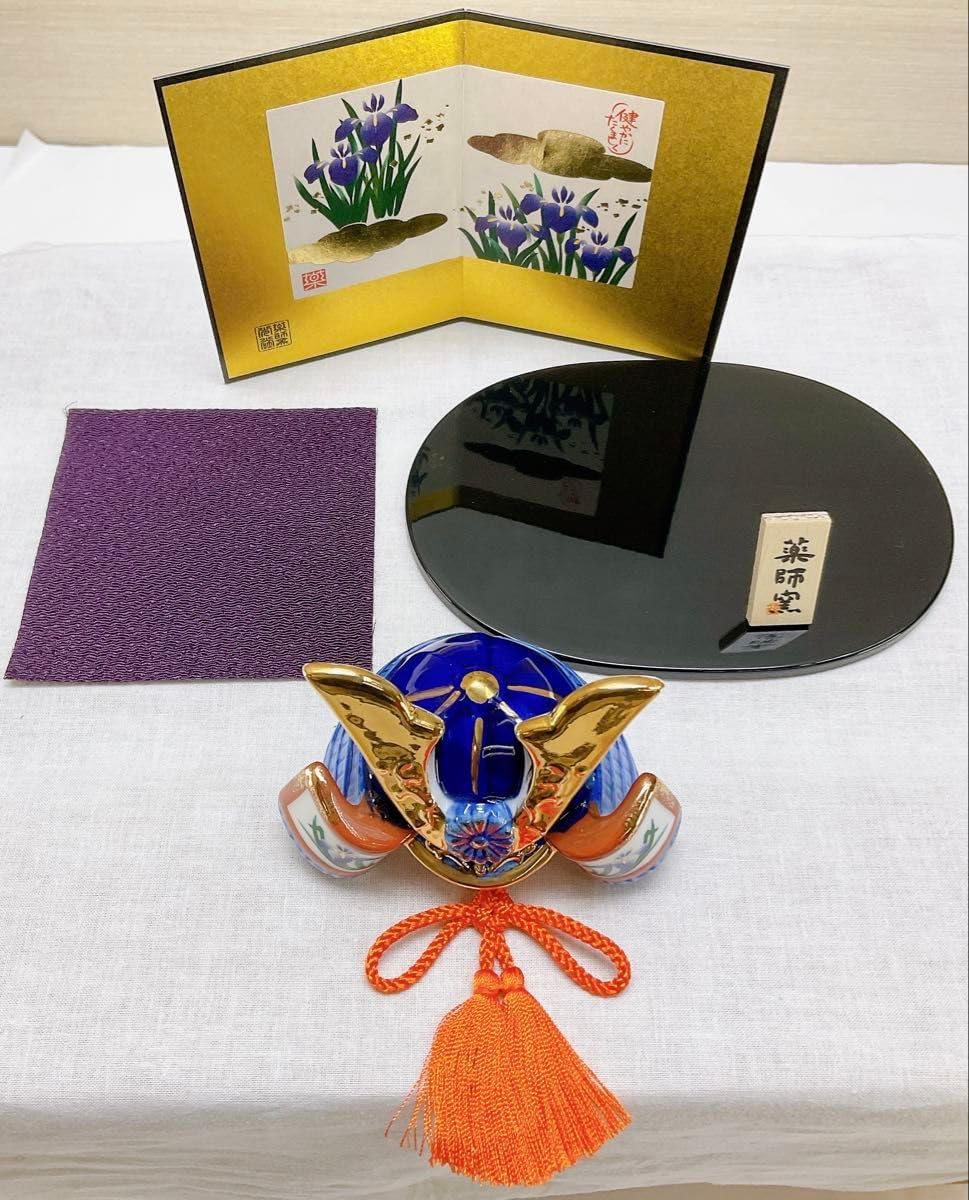 ハンドペイント モダンアート 漆塗り 兜 端午の節句 飾り