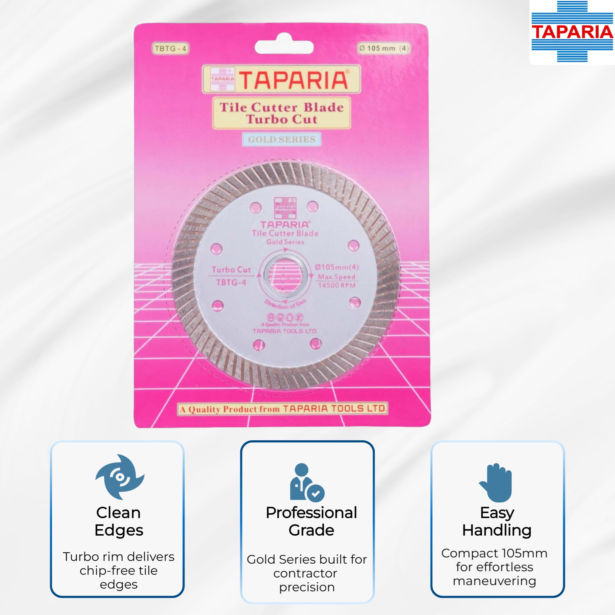 Taparia 4", Tile Cutter Blade, Turbo Cut (Tbtg 4) 3
