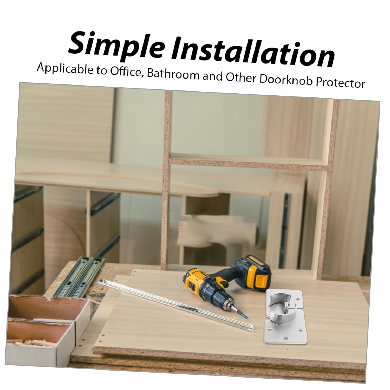 Unomor Heavy Duty Handle Door Lock Hasp Screws Secure Steel Padlock Base for Office Bathroom and Garage Use Quick Installation Security