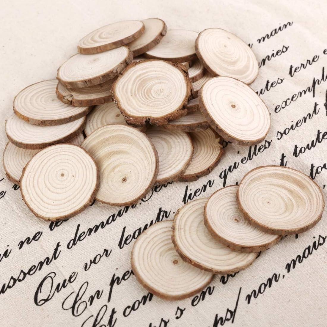 Amazon｜Farigrut パーツ 木製 天然木 切り株 コースター シンプル