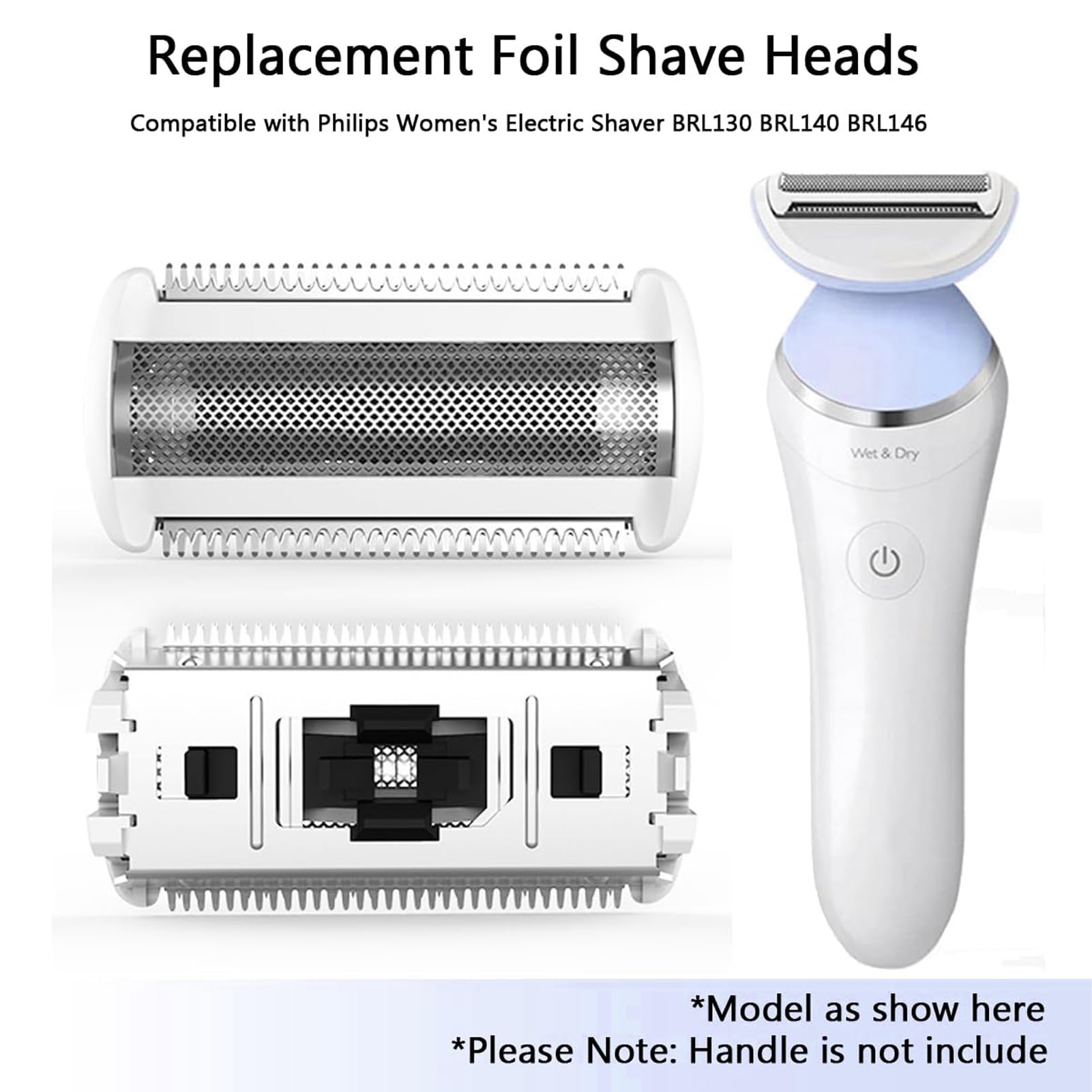 Lady Shave Outer Foil Head Shaver Replacement One Blade Replacement Head Trimmer Stainless Steel for Electric Ladyshaver for Wet and Dry Foil Blades for BRL140 BRL146 (1pcs) - Image 4