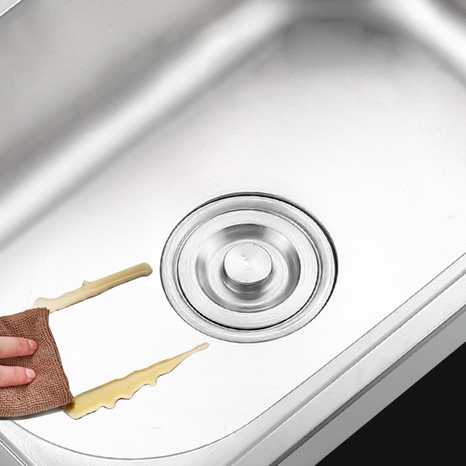 Lavello da parete in acciaio inox, piccolo lavello da cucina industriale con supporto per lavanderia, garage e ristorante, 48 x 35 x 21 cm