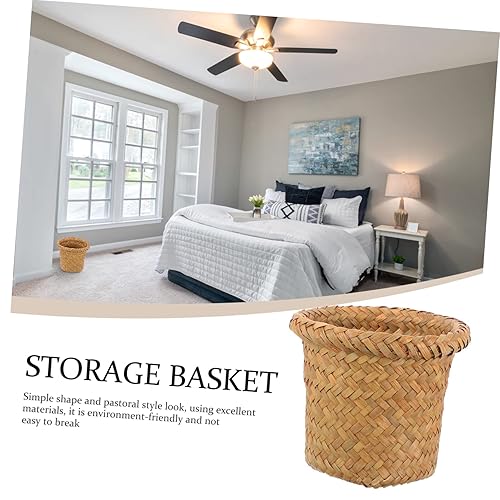 Miniatura 7 de Cesta de basura para almacenamiento de la habitación de los niños, cesta de basura tejida para el hogar, cubo de basura para el hogar, decoración de