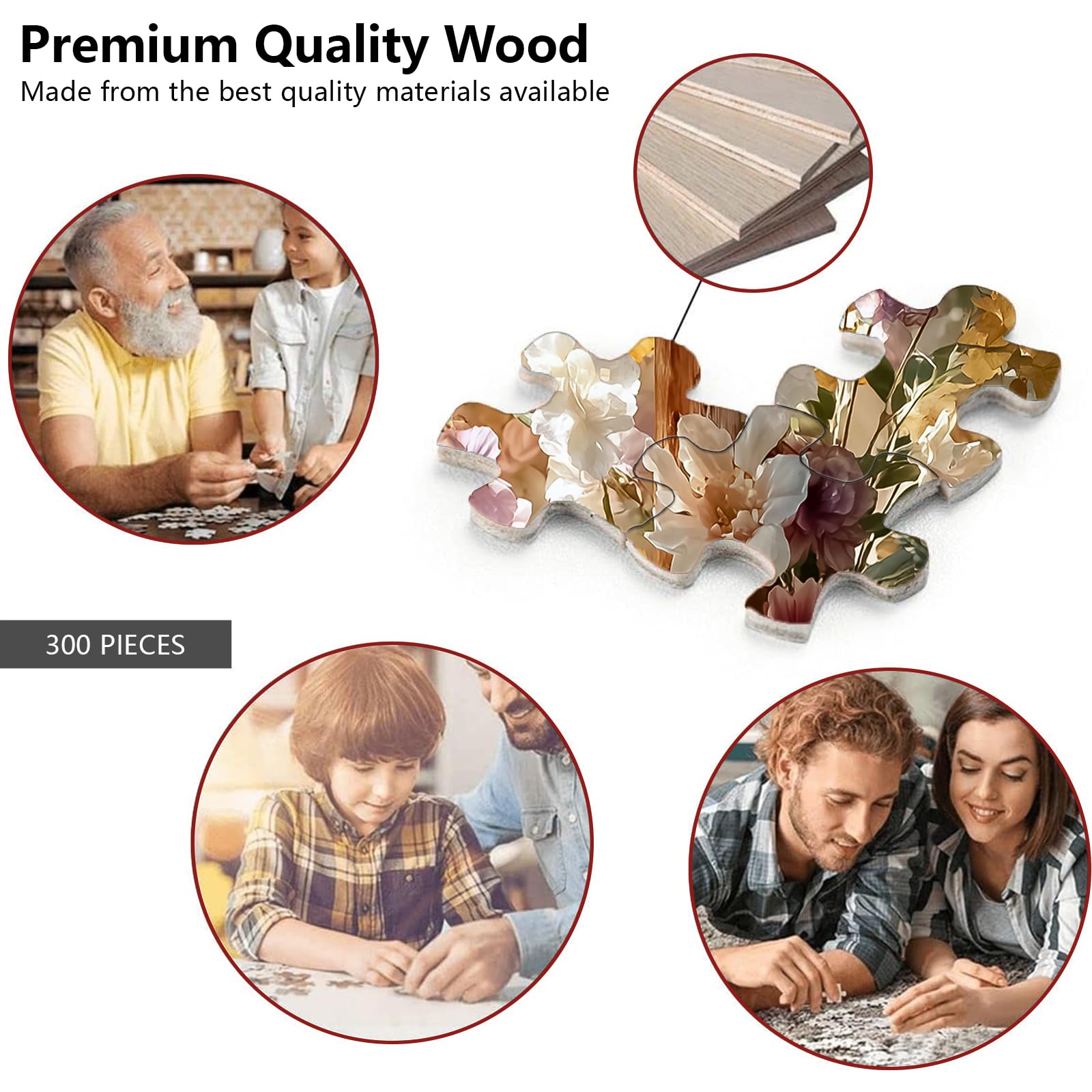 Piękne puzzle dla dorosłych, 300 elementów z religijnym krzyżem i kwiatami stokrotki - puzzle dla dorosłych, zabawki, prezent, dekoracja domu, puzzle dla dzieci