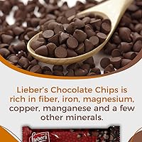 Vista 2 de Lieber's - Chips de chocolate real semitulce vegano, 9 onzas, sin gluten, sin lácteos, Kosher Parve, chips de chocolate bajos en calorías