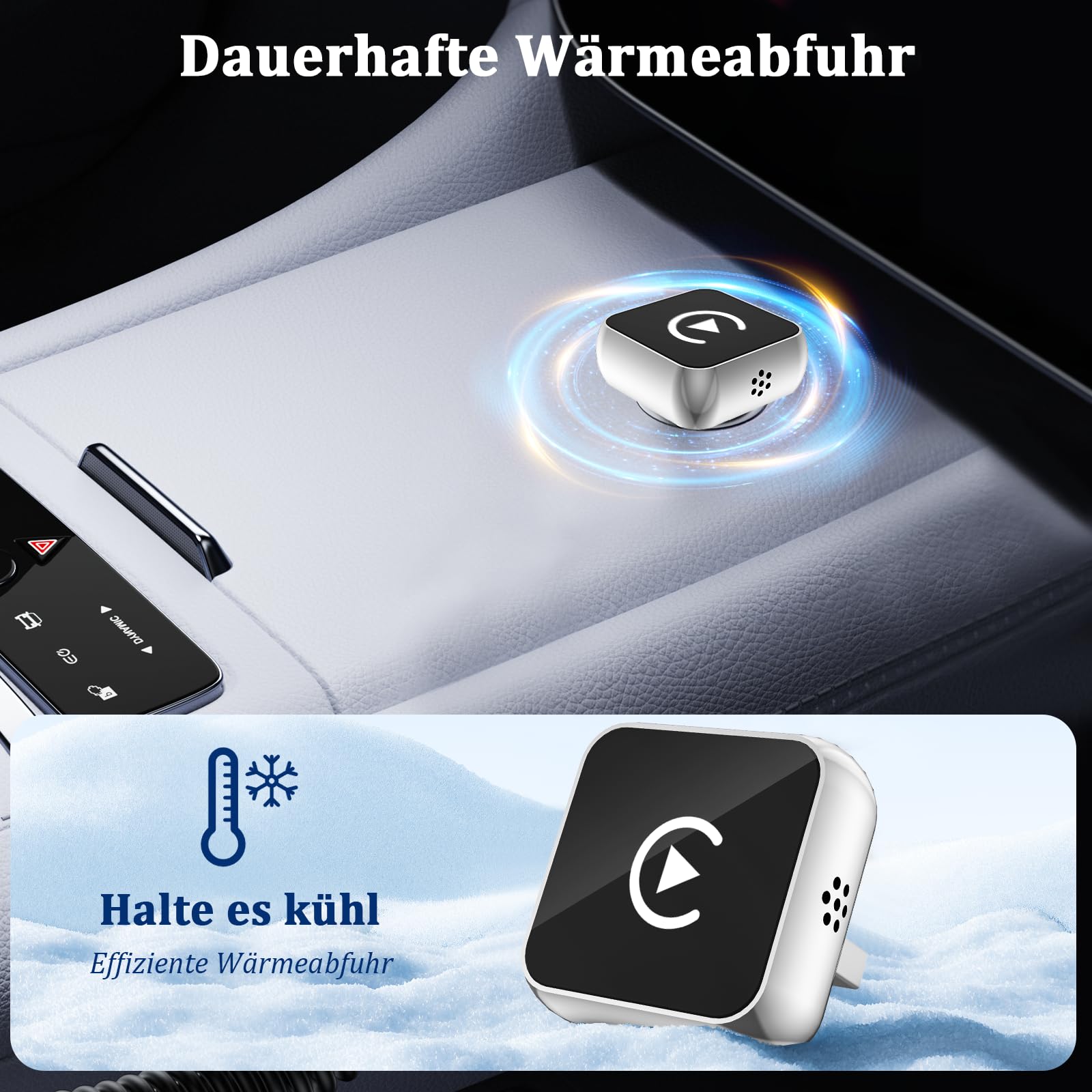 2 in 1 Carplay Wireless Adapter & Android Auto Adapter,USB-A/Typ-C Wired Auf Wireless Kompatibel Mit Für iPhone IOS 10+ e Android 11+,Schnelle Verbindung, Keine Verzögerun, Auto-Wiederverbindun