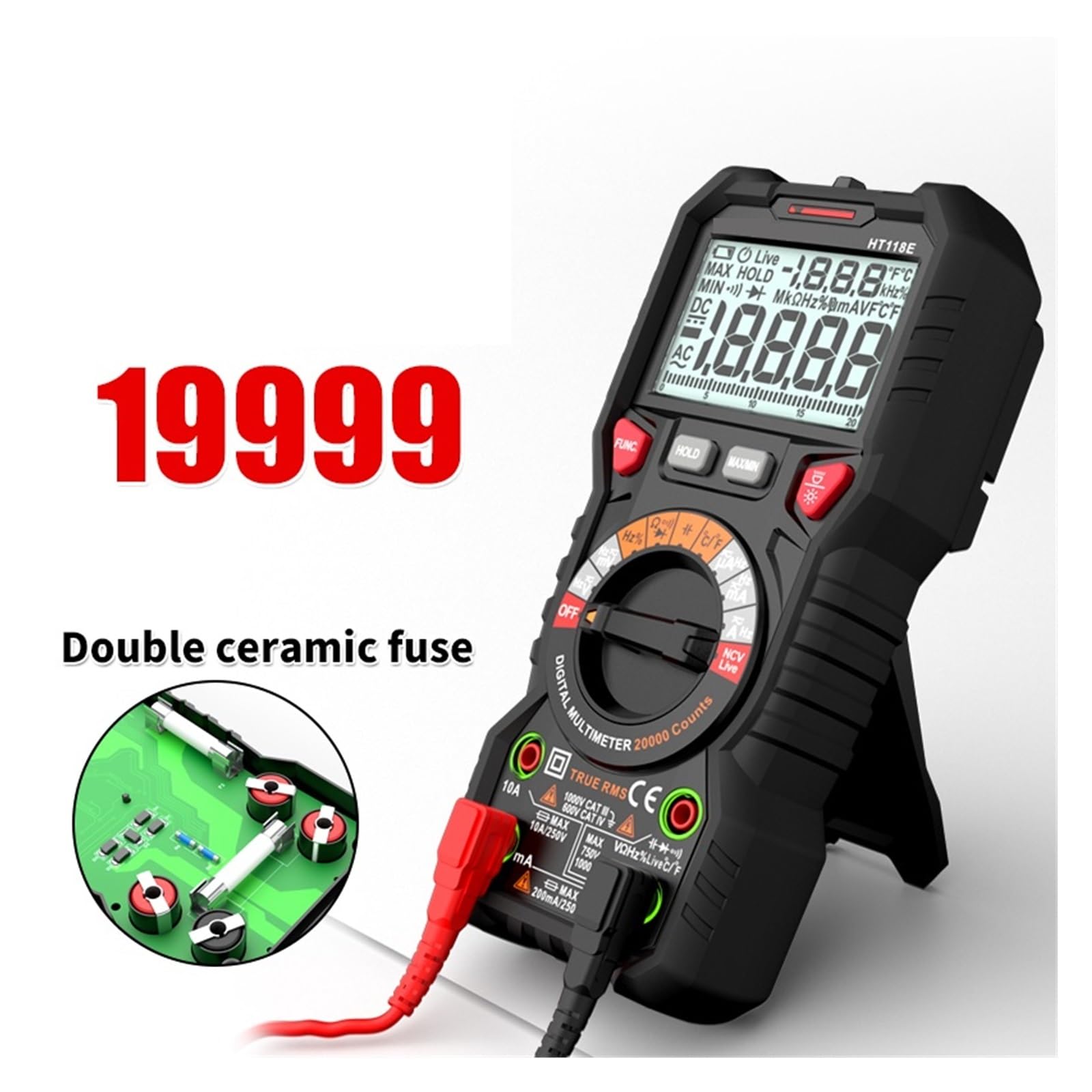 Multimetr Cyfrowy 20000 Zlicza True NCV Multimetry Tester Próbnik Elektroniczny Voltimetro Miernik Pojemności Szybko Dokładnie Łatwy Odczyt
