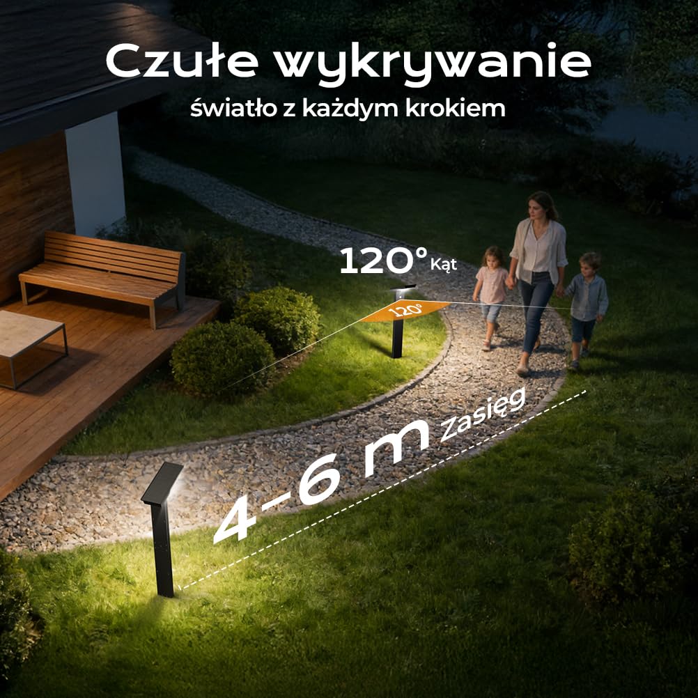 OUSFOT Lampa na słońce do użytku na zewnątrz, z czujnikiem ruchu, 4400 mAh, duża lampa słoneczna na zewnątrz, mocna, 2 sztuki, 32 diody LED, 6500 K, wodoodporna, lampa słoneczna do ogrodu, podjazdu