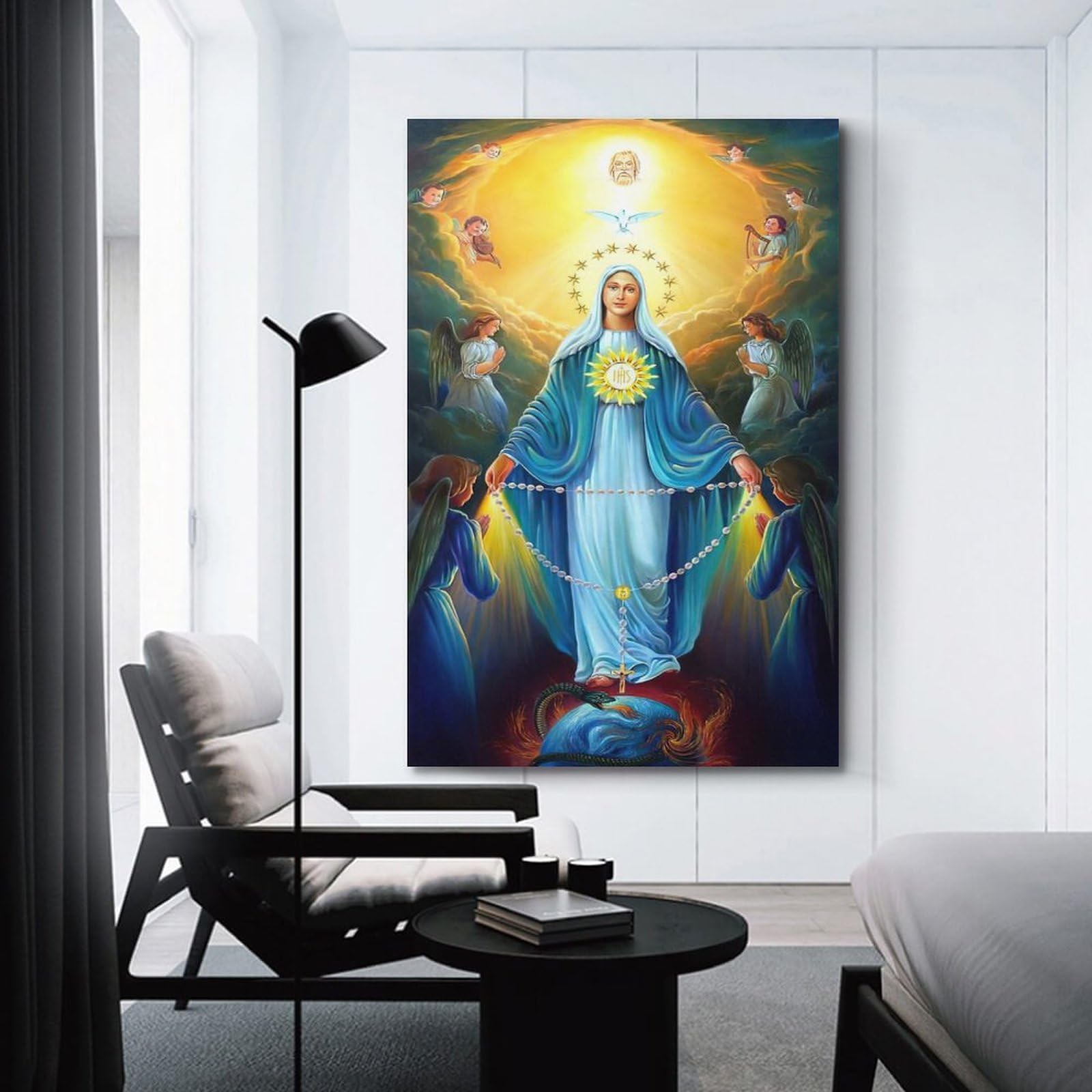 NOHF Poster con stampa artistica da parete con Madre di Gesù Cristo con Vergine Maria e Madre di Gesù Cristo, stile retrò, decorazione per camera da letto, ufficio, 20 x 30 cm