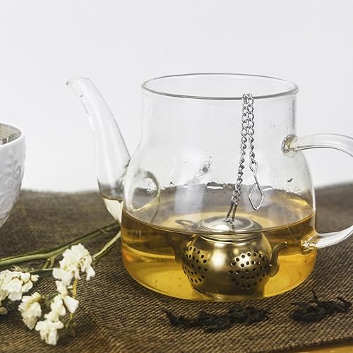 Miniatura 3 de Infusor de té, bola de té de acero inoxidable con gancho de cadena y bandeja de goteo, filtro de té de malla extra fina para té preparado, coladores