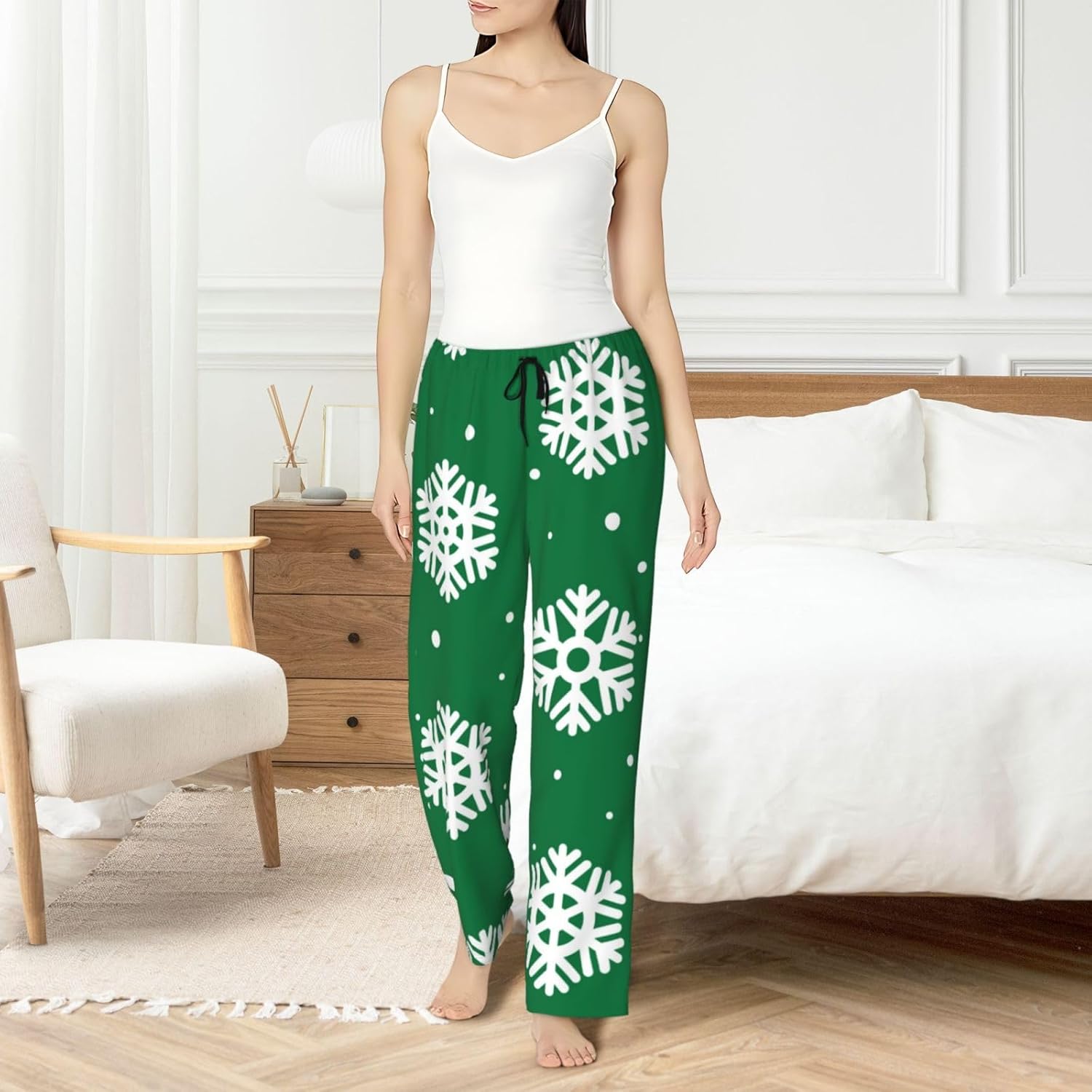 Women'S Soft Pajama Pants,Comfy Casual X-Mas And New Year Lounge Pants With Pockets,Sleep Pajama Bottoms For Women