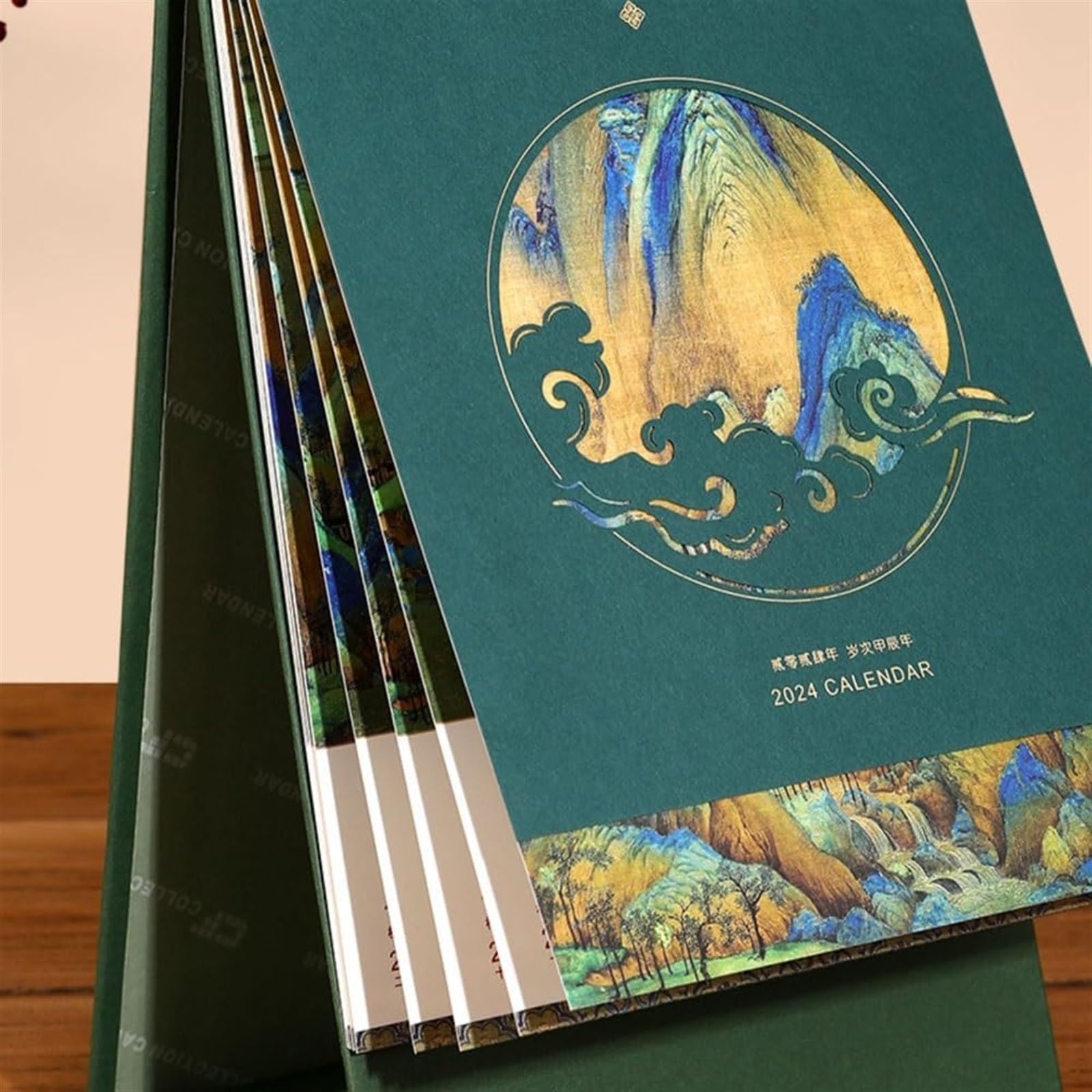 Familienplaner Kalender 2024 Wandkalender Im Chinesischen Stil 2024, Tischkalender, Schreibtisch-Ornamente, Büro, Personalisierbar Kalender 2024 (Color : 1pcs)