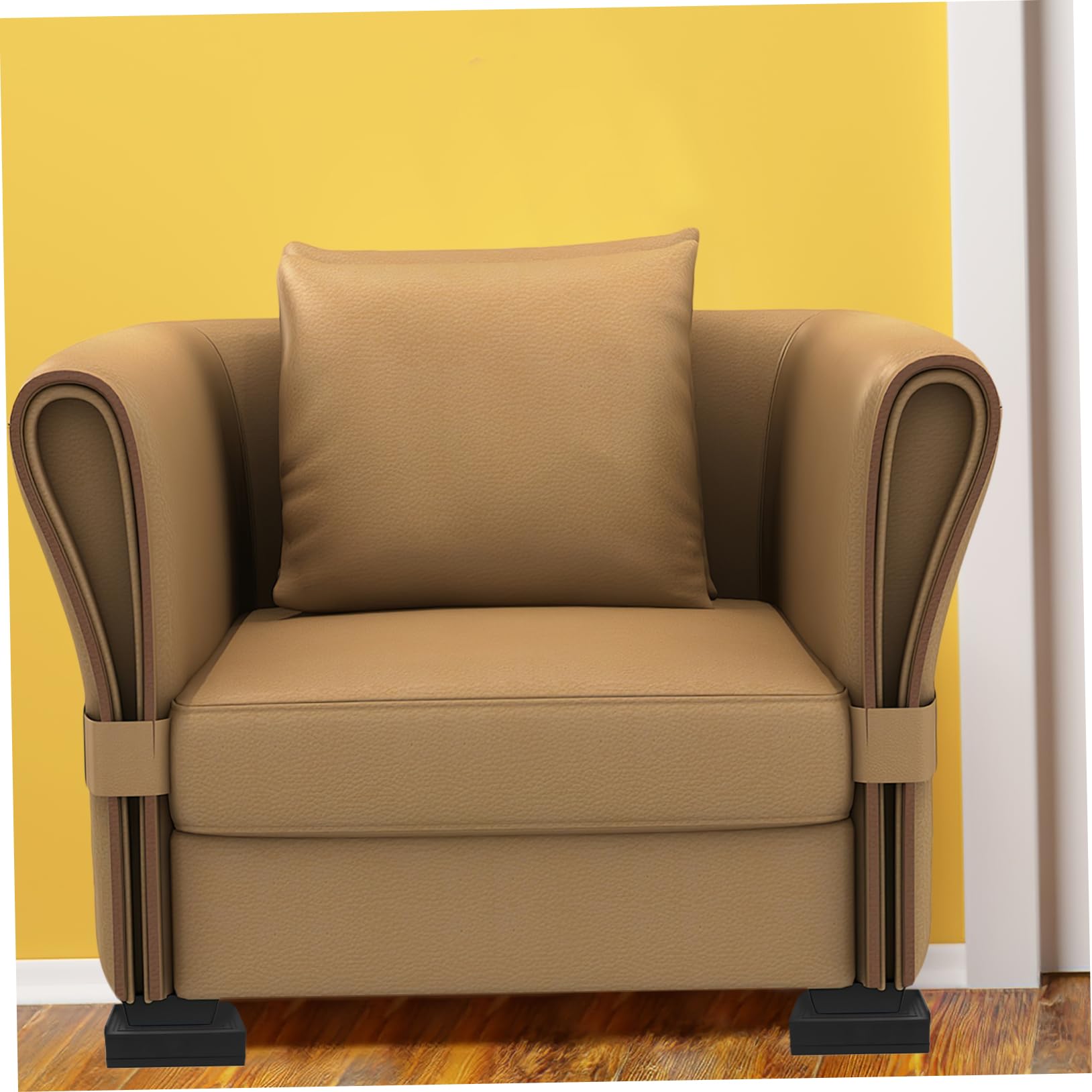POPETPOP Patas Elevadoras para Muebles Elevadores de Altura para Escritorio, Sofá y Cama, 4 Piezas, Plástico y TPU, Instalación Fácil, Negro
