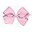Wee Ones Girls\' Plain Wrap Classic Grosgrain Hair Bows on a WeeStay No-Slip Hair Clip, Handmade, Medium, Pearl Pink