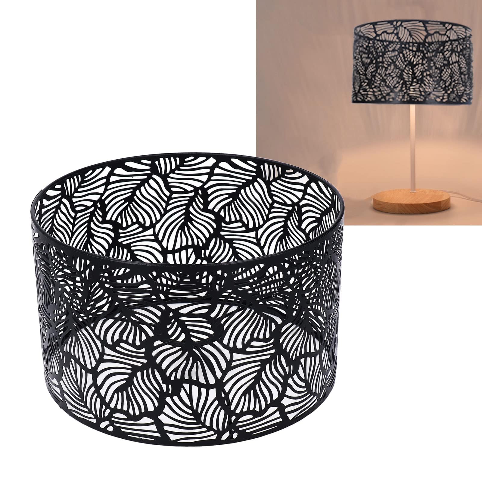 Abat-jour Moderne Style Simple Creusé Conception Lumière Couverture Décoration de La Maison pour E14 E27 Ampoules (Noir)