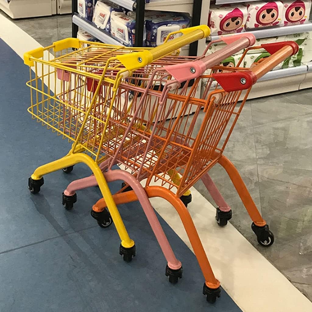 YYDS Shopping cart Toy Shopping Cart with Rolling Wheels Shopping Cart Easy Storage Metal Frame for Kids and Toddler Grocery Shopping Cart Utility cart (Color : Black)
