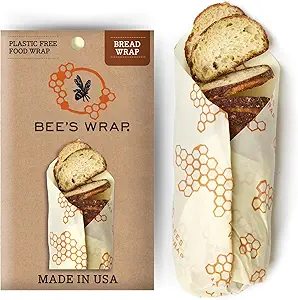 Bee's Wrap Beeswax Wraps for Food - Bread Wrap - Made in USA Reusable Bread Storage Bags - Organic & Eco-Friendly Alternative to Aluminum Foil, Sourdough Bags & Plastic Wrap, Honeycomb