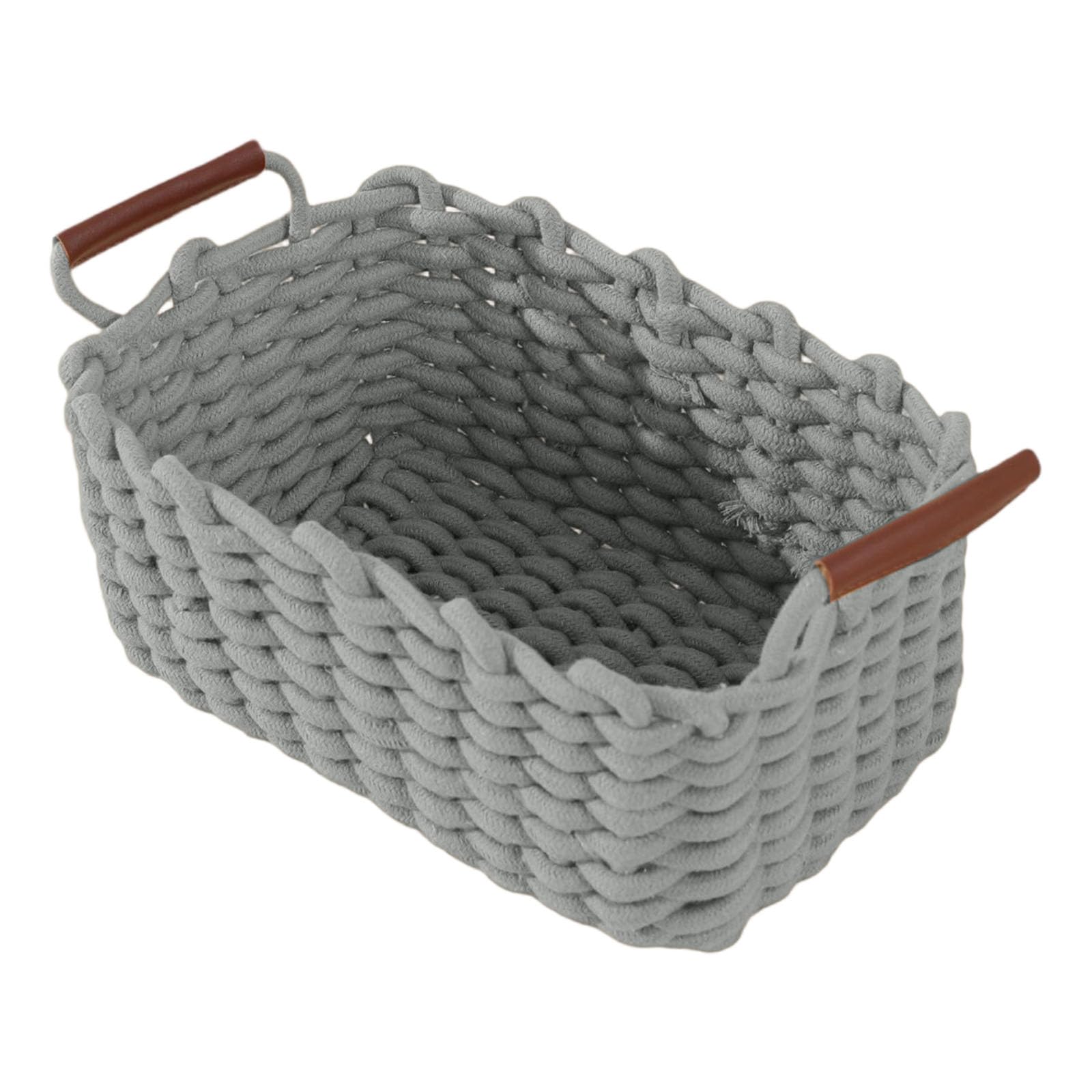 Artisanal Cotton Rope Decorative Basket Fabric Storage Planner for Telecommute Thin Kids Bedroom Answer Green Cloth Storage Basket