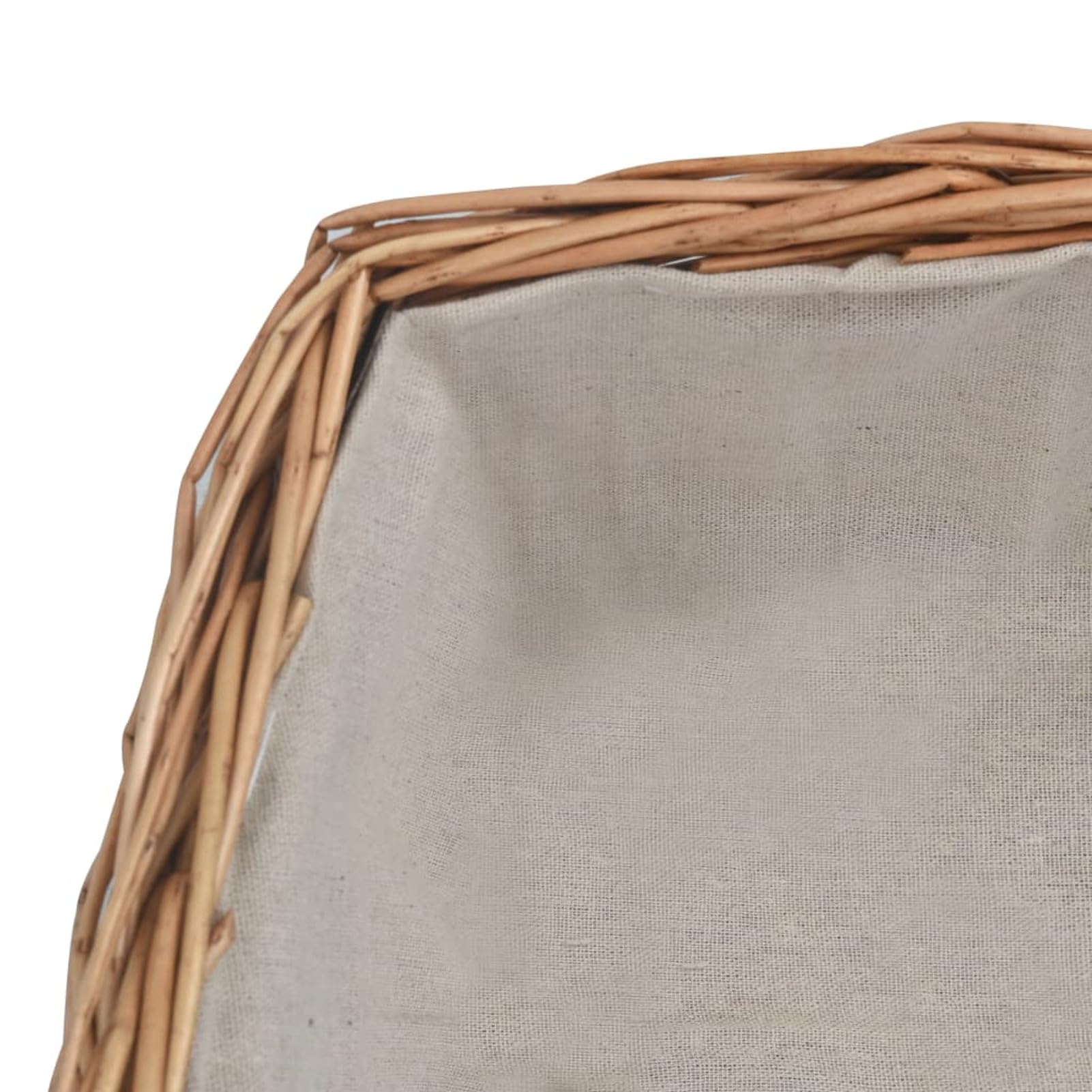 Cesta Legna da Ardere con Manico 61,5x46,5x58cm Marrone Salice,Cesto in Vimini Portalegna, Cesto intrecciato Pieno, Cestino da Picnic Portaoggetti, Cesto Regalo per Feste, Raccolta castagne, Fun