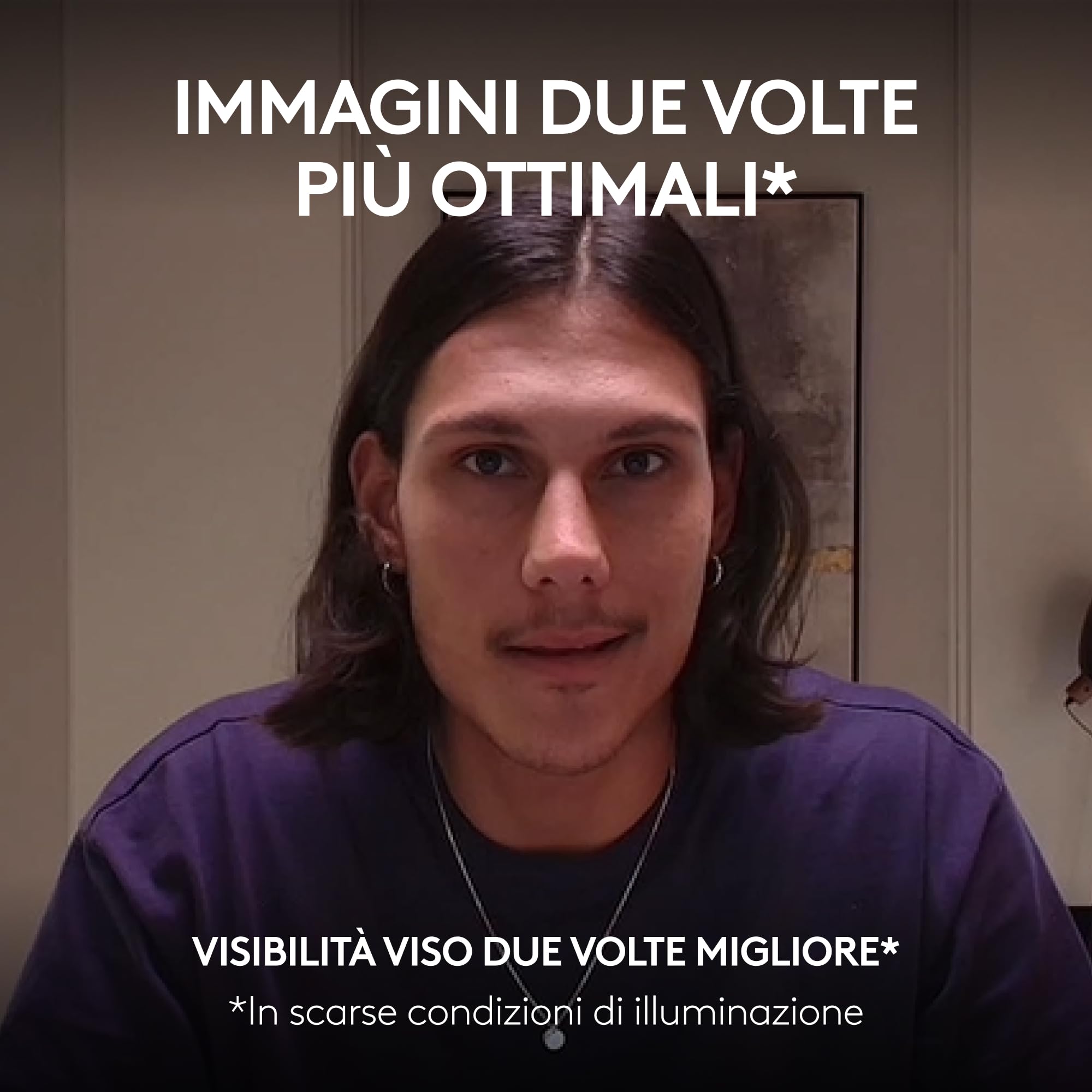 Logitech MX Brio per collaborazione, streaming Ultra HD 4K, 1080p a 60FPS, due microfoni con riduzione del rumore, Show Mode, USB-C, copertura webcam, Microsoft Teams, Zoom, Google Meet, Grigio chiaro
