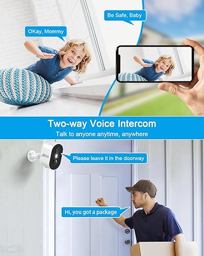 Miniatura 5 de ANRAN Cámaras de seguridad solar de 3 MP inalámbricas para exteriores para seguridad del hogar, visión nocturna a color 2K, cámara de vigilancia