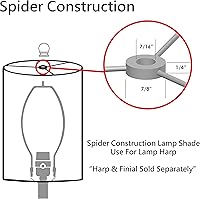 Vista 5 de Aspen Creative 32772 Pantalla de lámpara de construcción de araña con forma de imperio de tapa dura de transición en lino, 18 pulgadas de ancho