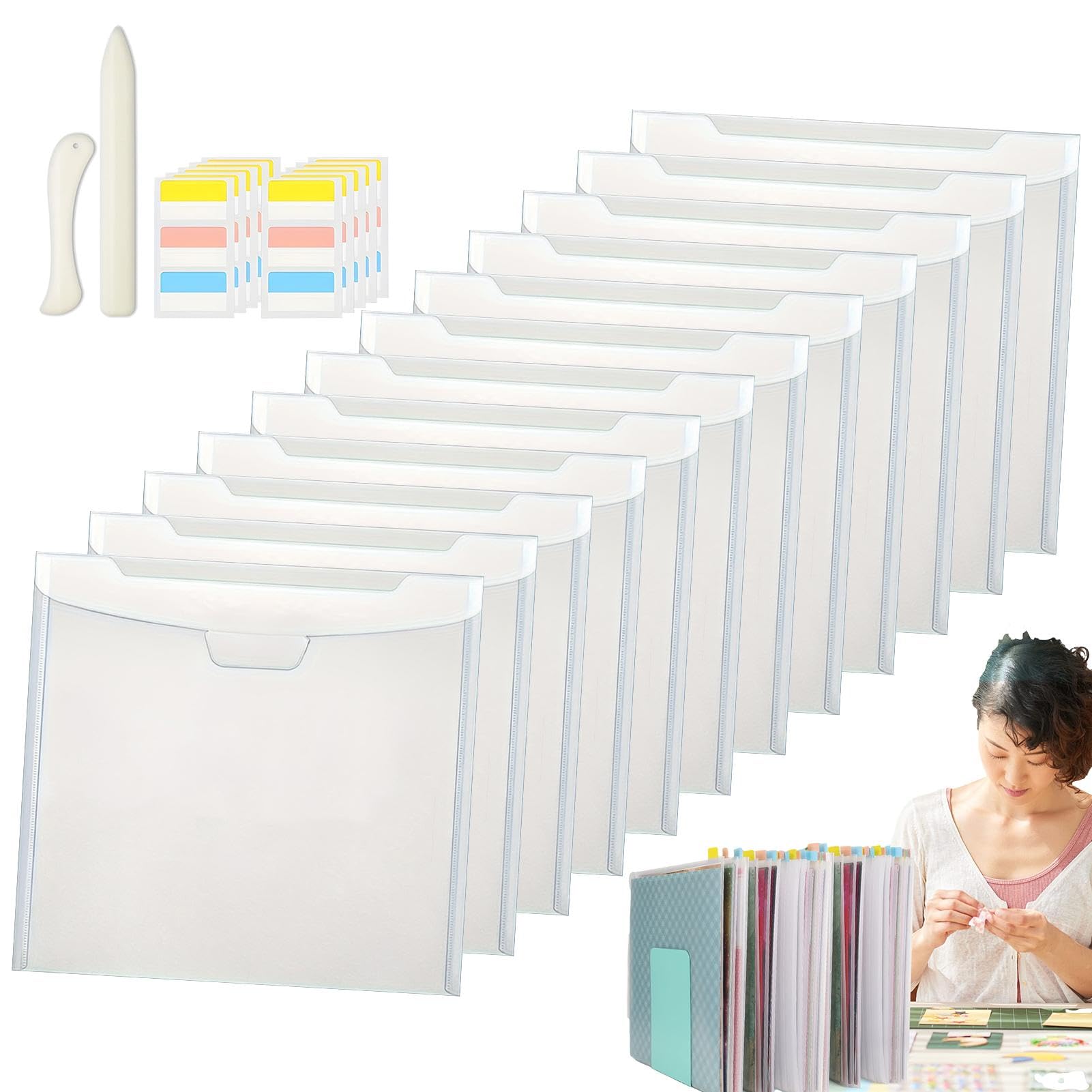 Sac de rangement transparent pour scrapbooking afin de trier vos projets créatifs à la maison