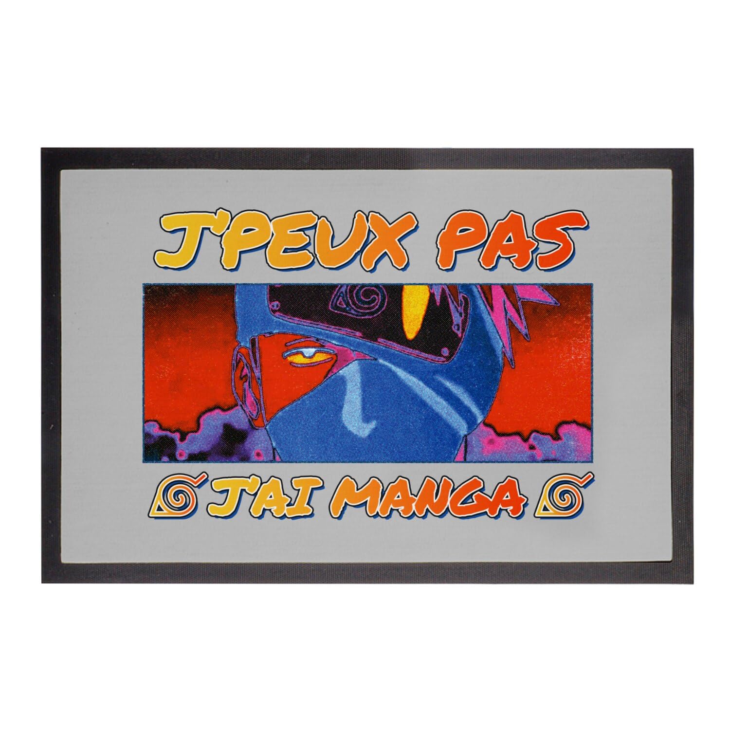 Paillasson gris J'peux pas J'ai manga idée cadeau pendaison de crémaillère anniversaire otaku