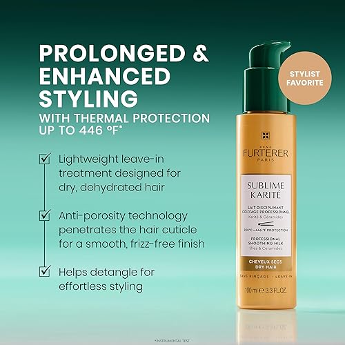 Miniatura 2 de René Furterer KARITE HYDRA Crema hidratante de día para cabello seco, sin enjuague, sin enjuague, con aceite de karité, 3.3 onzas líquidas