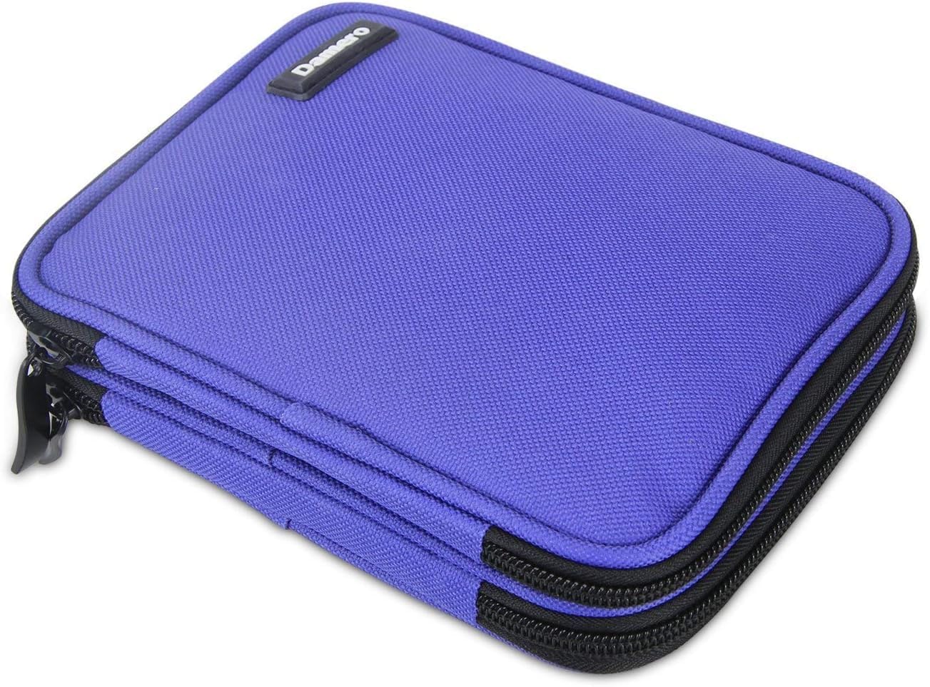 Damero Crochet Hook Case, Estuche Portátil con Cremallera para Agujas de Tejer, Ganchos y Kit de Ganchillo con Doble Capa Fácil de Transportar, Violeta