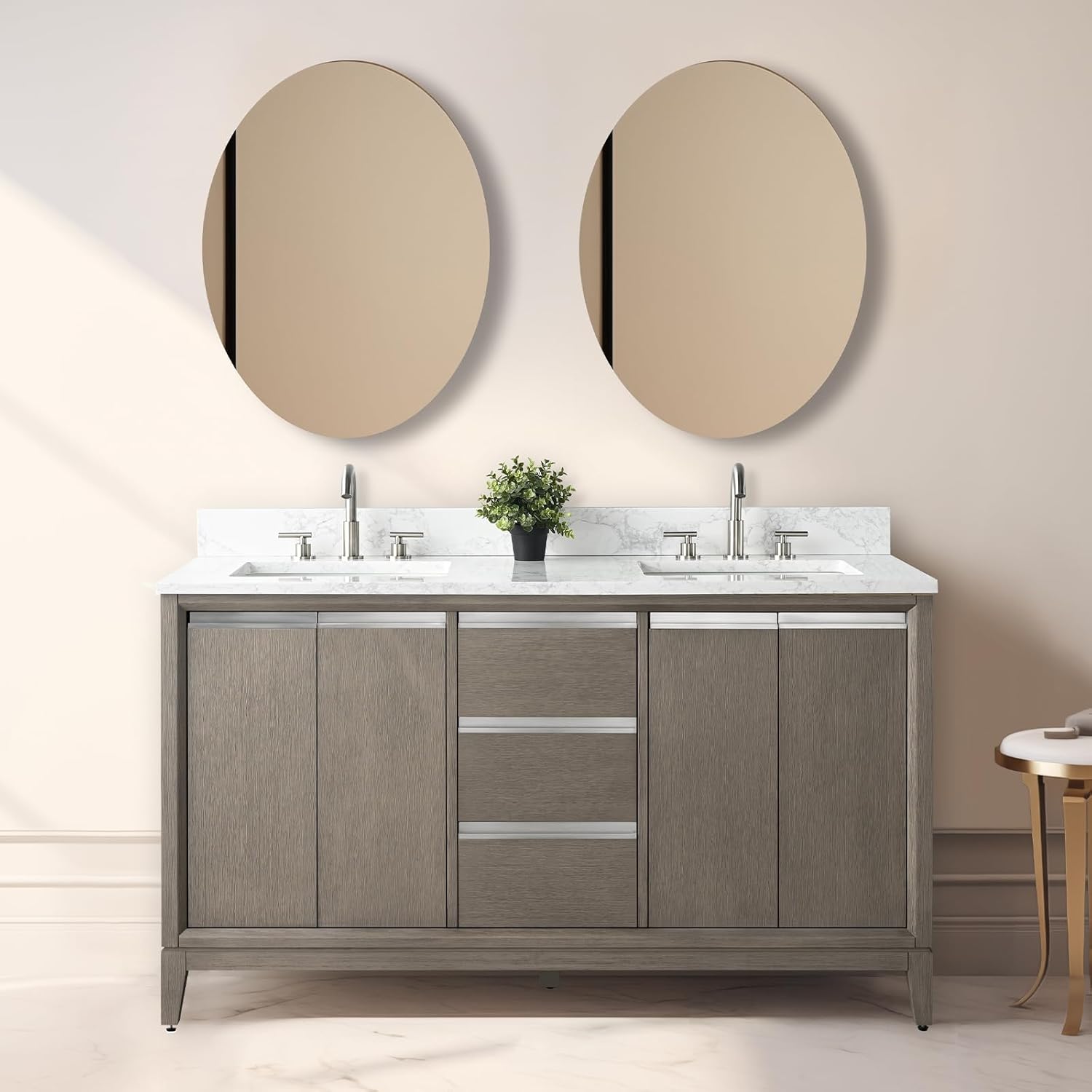 Amazon.com: Vanity Art 60 inch Bathroom Vanity with Double Sink ...