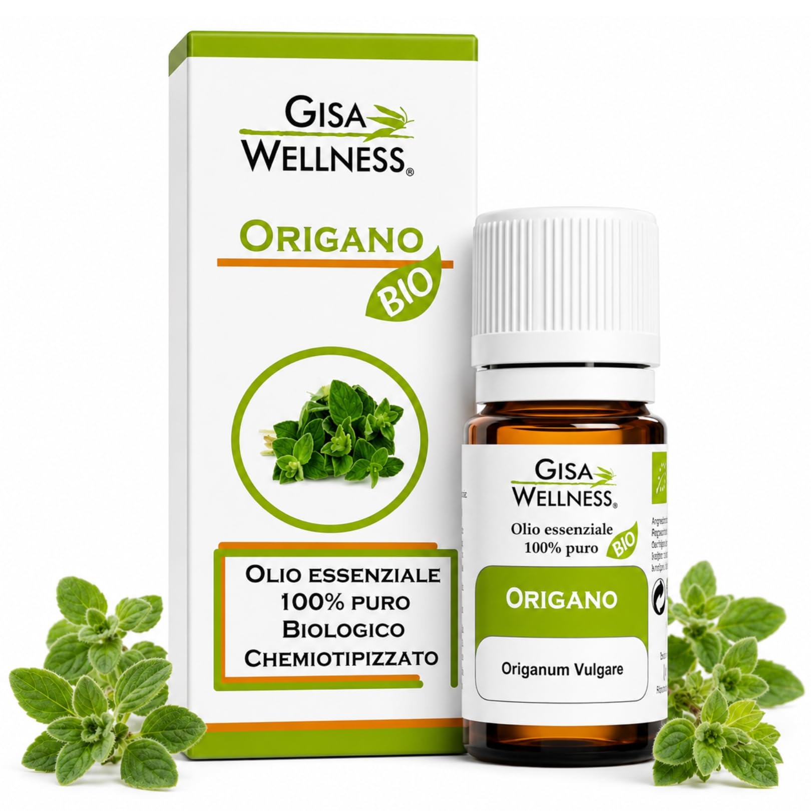 Olio Essenziale di Origano Bio 10ml, Olio di Origano Puro 100% e Naturale per Aromaterapia, Diffusori e Uso Alimentare, Made in Italy Gisa Wellness