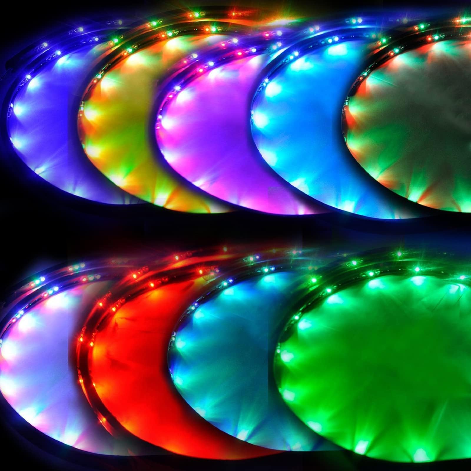 Lychee Flexible Multicolore RGB LED Neon pour Auto sous Chassis Strip Glow Eclairage IR Telecommande 90x60 CM IP68 Etanche avec Fonction de contrôle Acoustique et contrôle de télécommande sans Fil