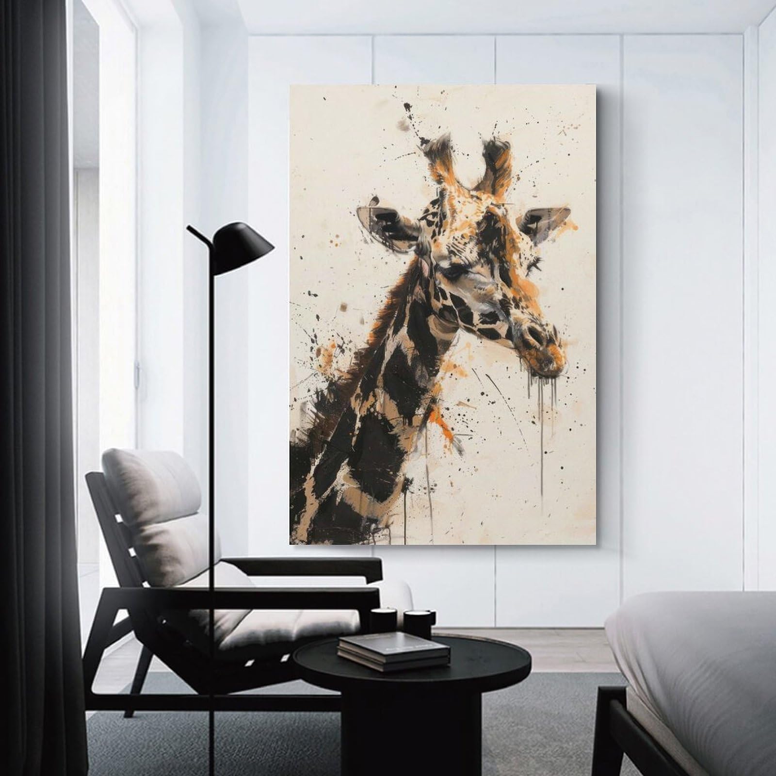 Junmoney Giraffe Profile Painting Home Decor Wall Art 20x30inch(50x75cm), for Office, Study Or Home Workspace, Home Office Artwork with Decorative Appeal