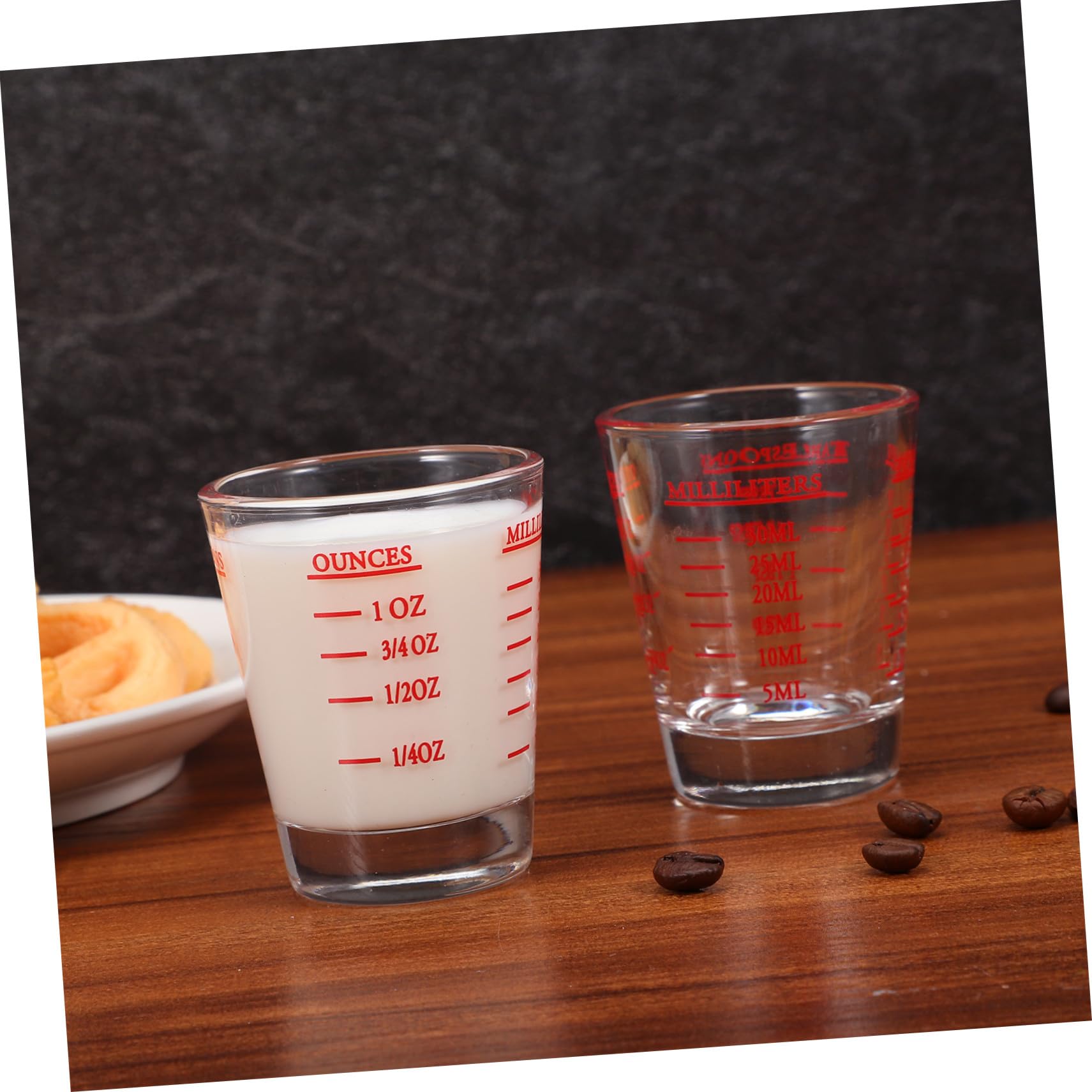 VOSAREA 8 Pcs Tasses Graduées en Verre Tasse à Mesurer Cuisine Lunettes de Mesure 30ml pour Cuisson et Pâtisserie