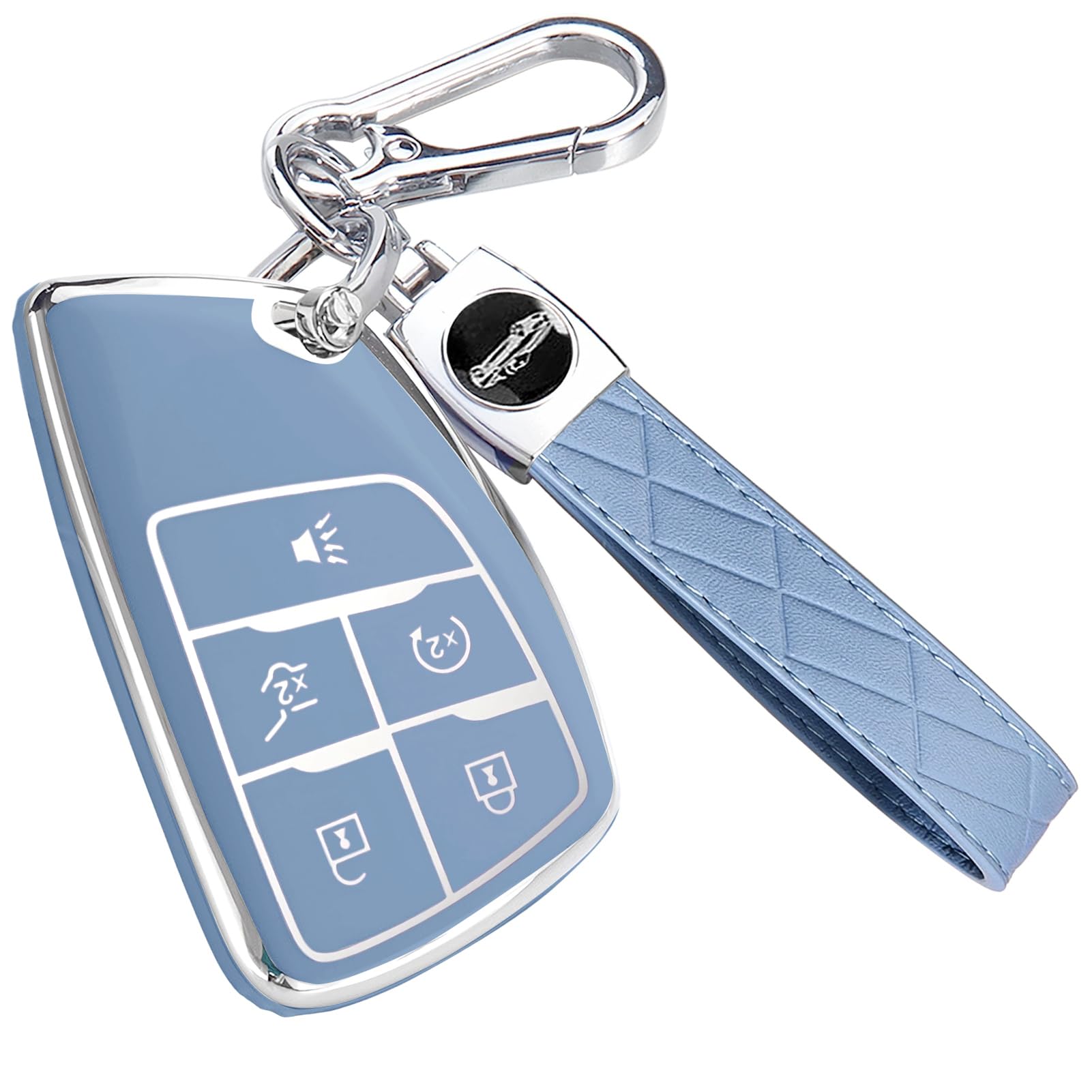 Montague Key Fob Cover for Chevy, Soft TPU Key Case for Chevy Silverado Tahoe Equinox Traverse Suburban GMC Yukon Denali Terrain, for Buick Envision