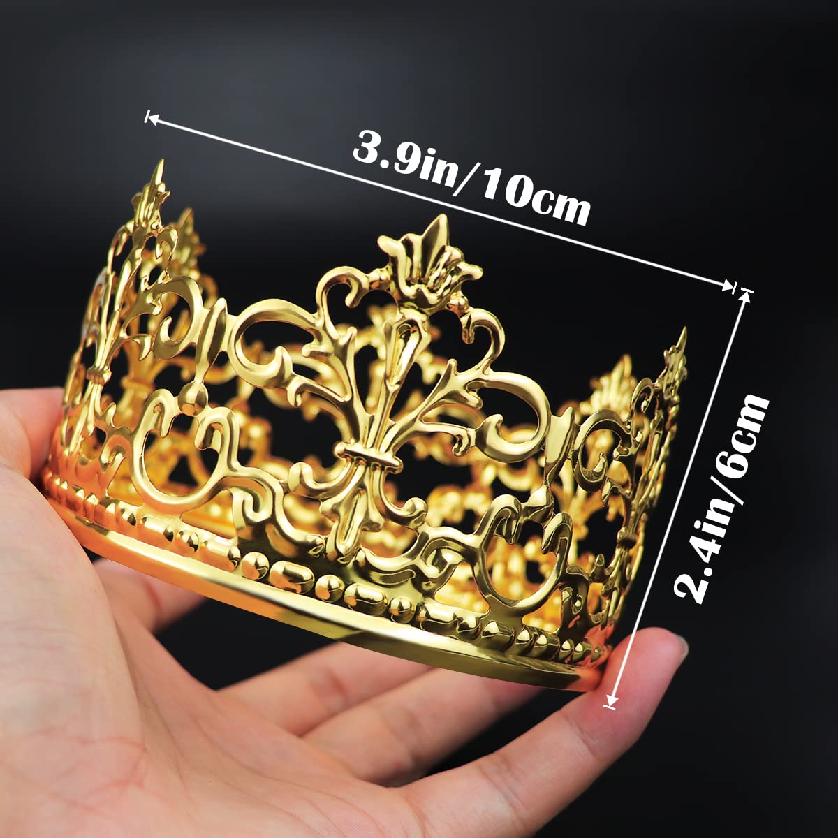 Royal Topper Per Torta A Forma Di Corona, In Metallo Oro, 20x20x21 Cm, Per Compleanni, Matrimoni, Feste E Decorazioni