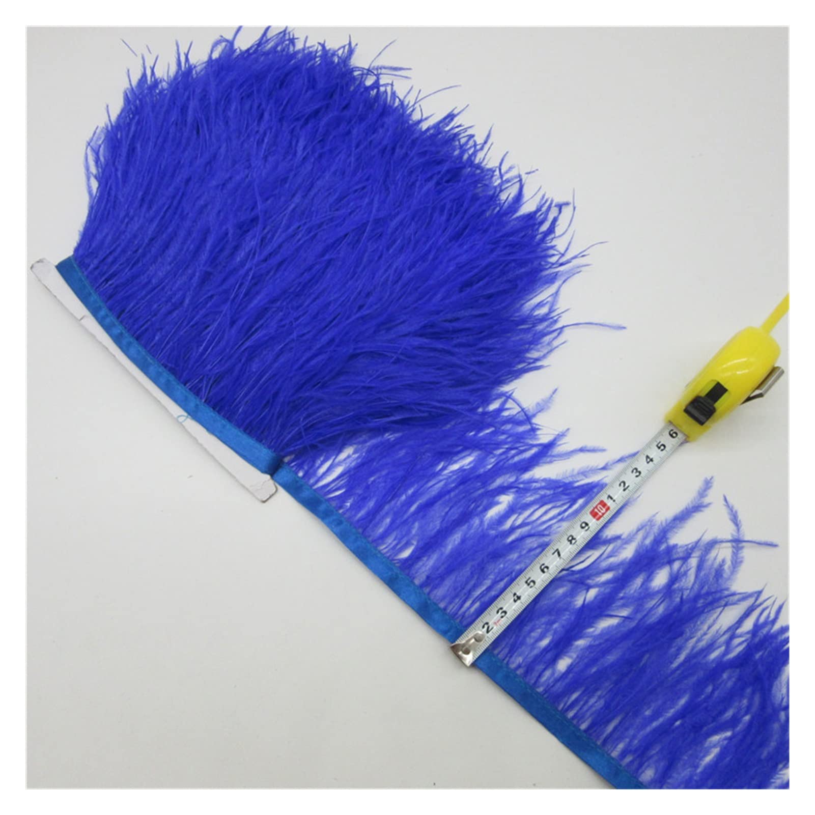 Plumes d'autruche frangées bleu royal de 10-15cm pour customiser vos vêtements