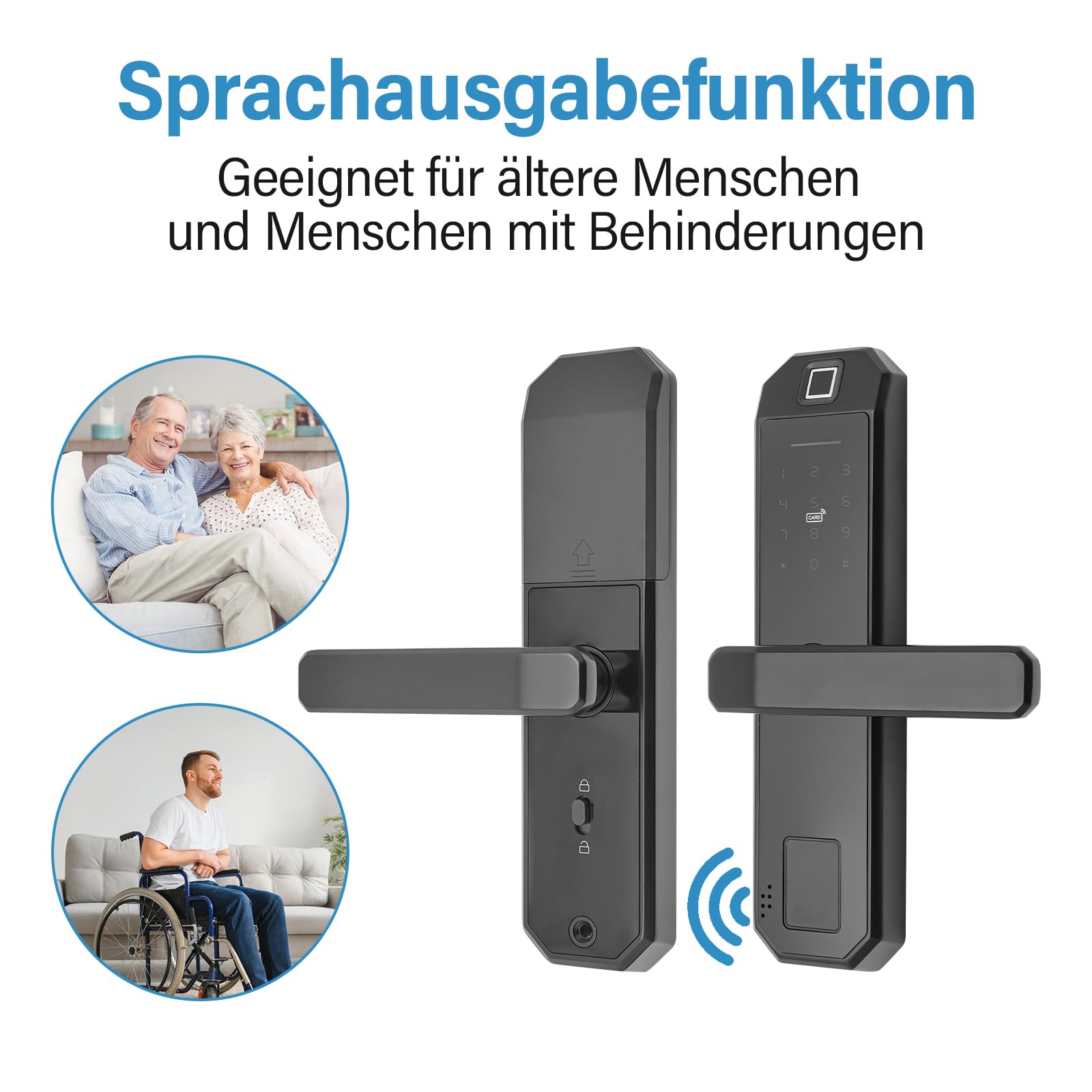 Cerradura Inteligente Electrónica | con Huella Digital, Teclado Digital y Código para Puertas, incluye 4 Pilas AAA Secas con Duración de 15 Meses
