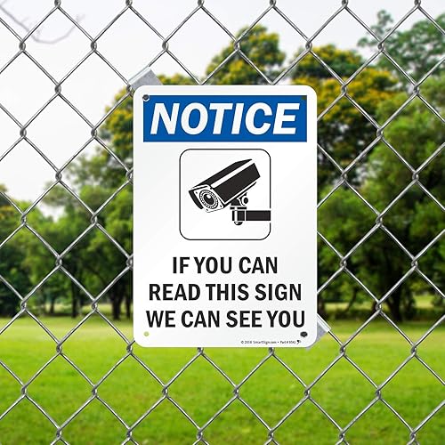 Miniatura 7 de Letrero con texto en inglés "Notice  If You Can Read This Sign, We Can See You" de SmartSign  Aluminio de 12 x 18 pulgadas