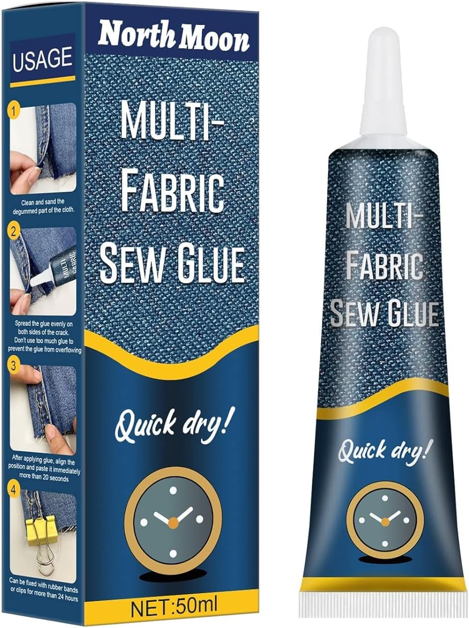 Blase enterprise Fabric Adhesive Glue Strong Bond Clear Drying Waterproof Sew Glue Permanent Washable for Repair, Make Patches on Clothes, All Fabrics 50ML- pack of 1