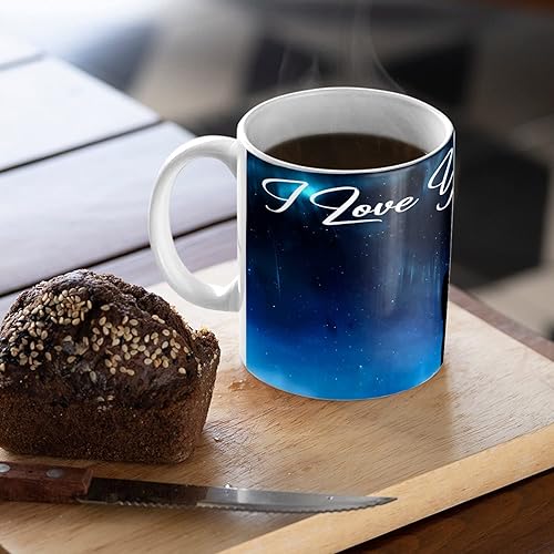 Miniatura 3 de Taza de café blanca personalizada para agregar texto con pareja auroras boreales, Taza de café con acento de Aurora Borealis Regalo para citas