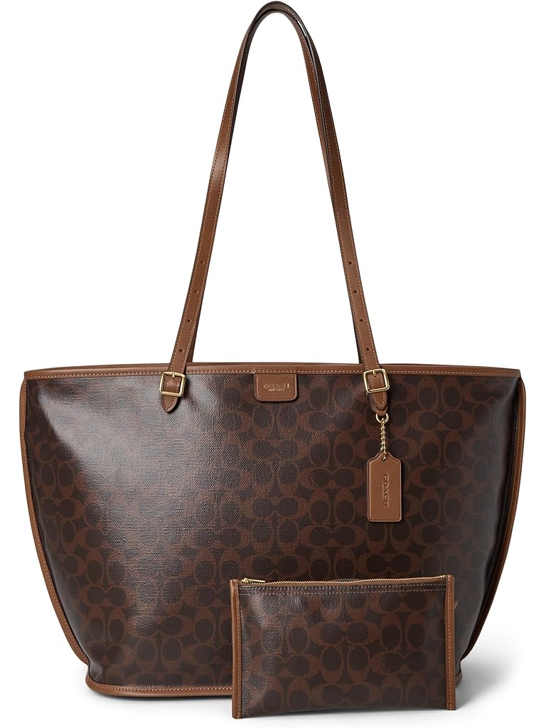 Tan COACH Taxi Tote Bag In Signature Canvas