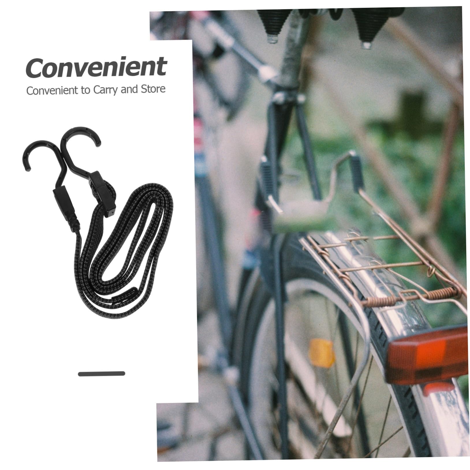 Cabilock 2 Pack Adjustable Bungee Cords Flat Hooks Cargo Fixing Straps for Bike Luggage Retractable Tie Downs Elastic Bungee Ropes for Outdoor Use