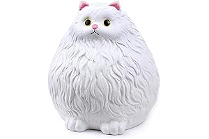White Ceramic Cat Piggy Bank - Perfect Gift for Girls