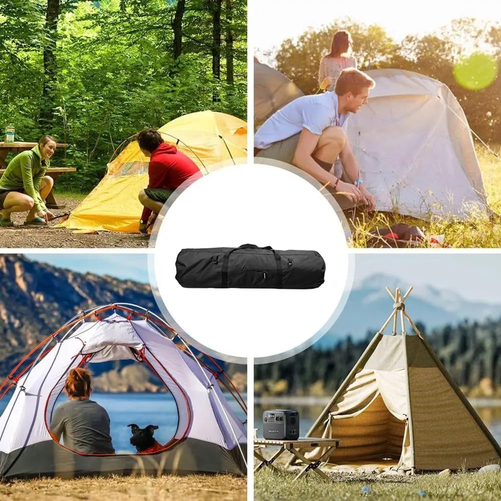 テントポールバッグ 防水オックス布 トレッポール 防水キャンプオーガナイザー 多機能 ハンドル付き XL