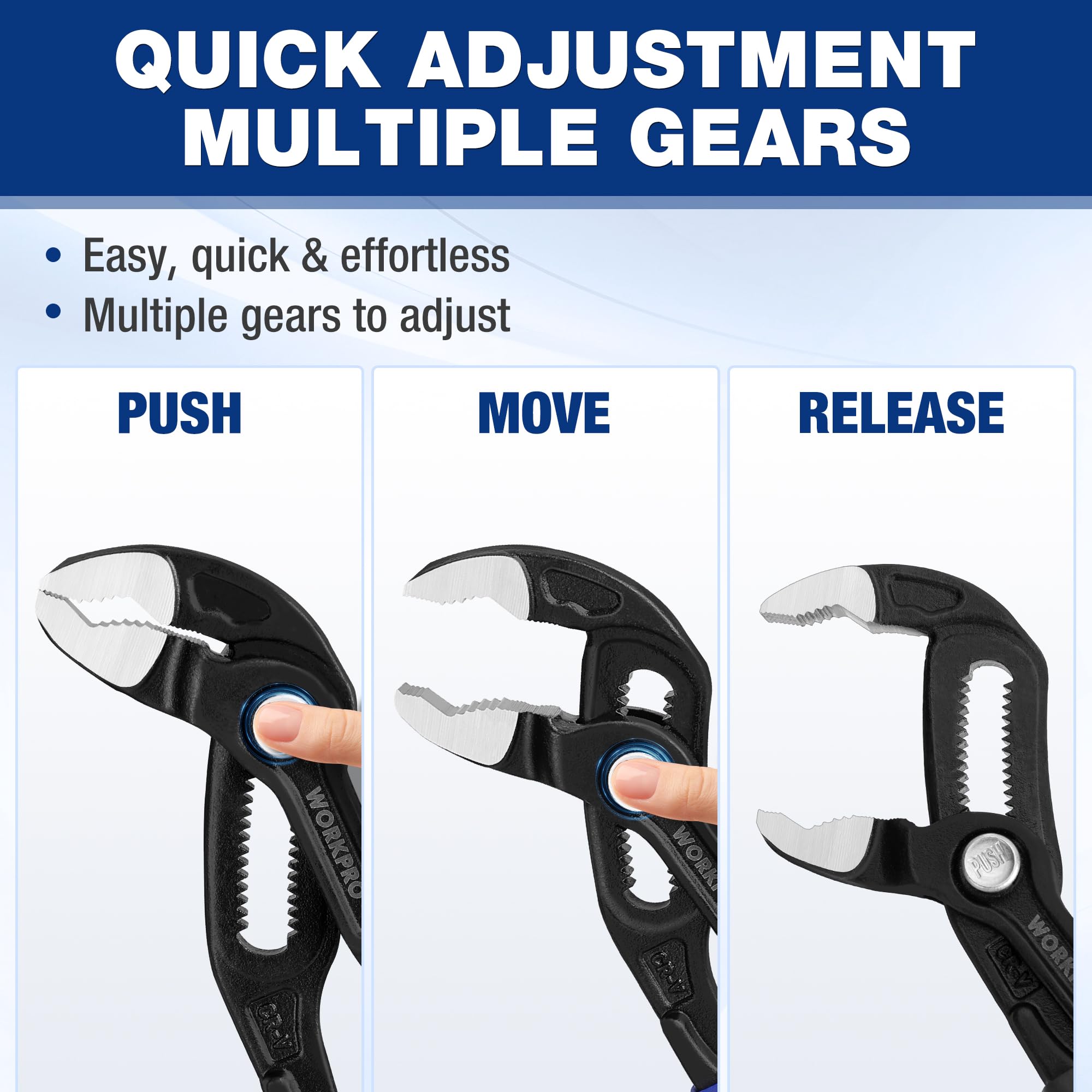 WORKPRO 7 Inch Water Pump Pliers - Durable Grip -4