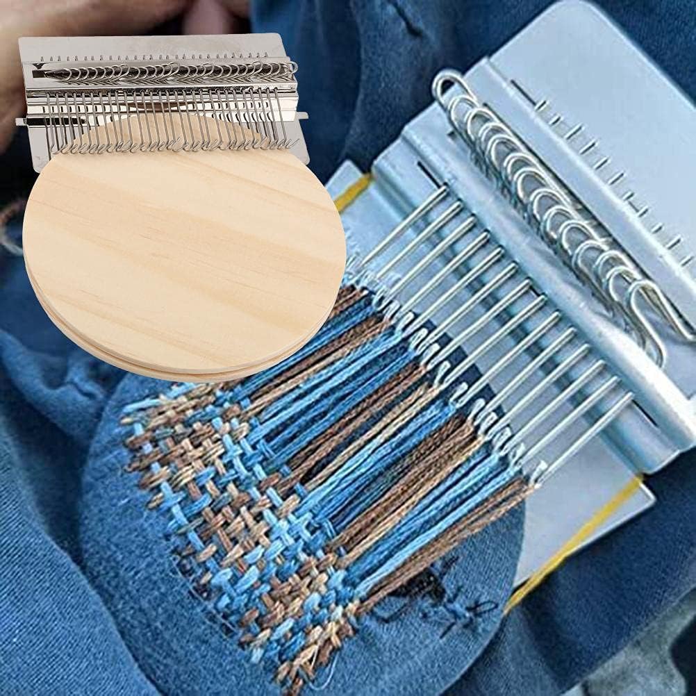 Nurnesy Mini DIY Weaving Tool - Handcrafted Speedweve Darning for Beginners and Repair (28 Hooks)