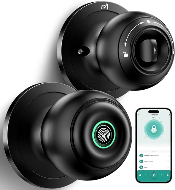 Fingerprint Door Lock, Smart Fingerprint Door Knob with Lock