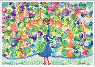 1000片 拼图游戏 搬运花的孔雀 【纯白】 (51×73.5cm)